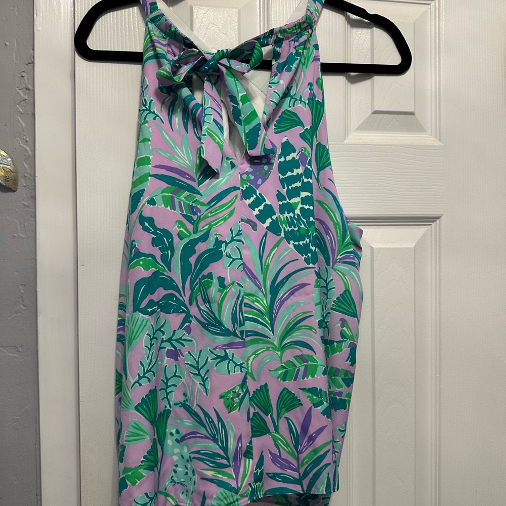 Lilly Pulitzer Tropical Print Blouse - Pink and Green